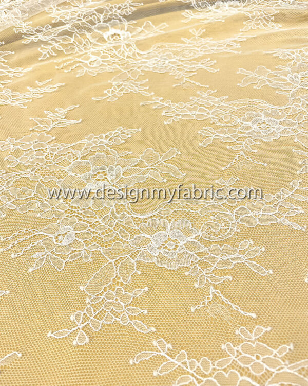 White french lace fabric #200619 - Image 5