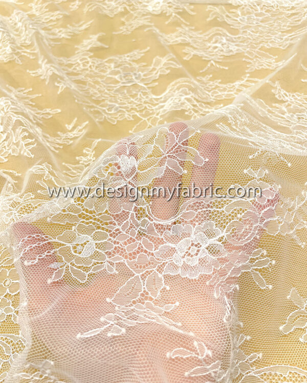 White french lace fabric #200619 - Image 6