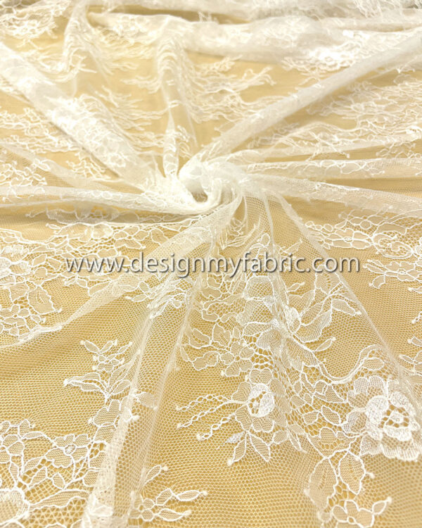 White french lace fabric #200619 - Image 9