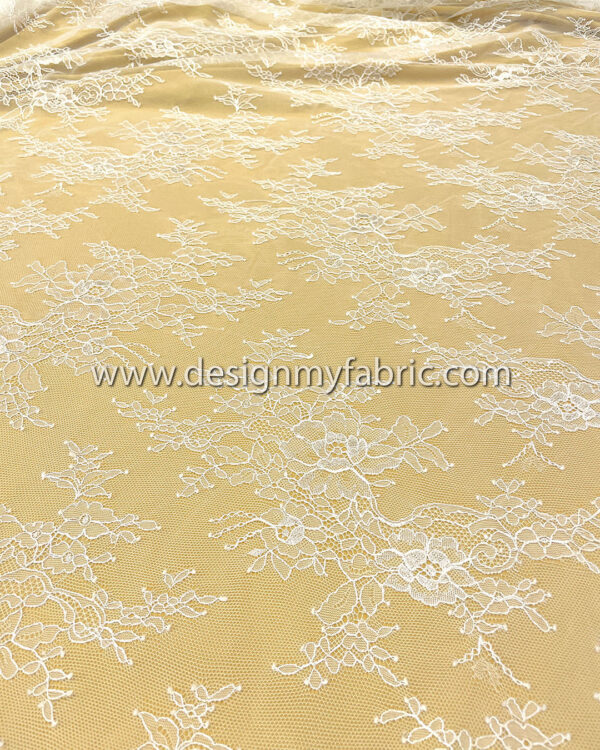 White french lace fabric #200619 - Image 7