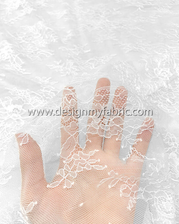 White french lace fabric #200619 - Image 3