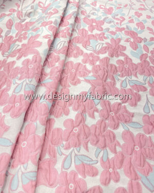 Pink floral grey jacquard #80845