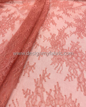 Coral french lace fabric #200204