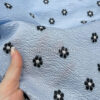 Black flowers and baby blue organza jacquard #200389 - Image 3