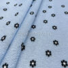Black flowers and baby blue organza jacquard #200389