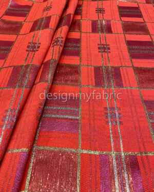 Red and gold jacquard #200386