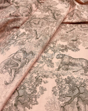 Dusty pink and white poplin fabric #200303