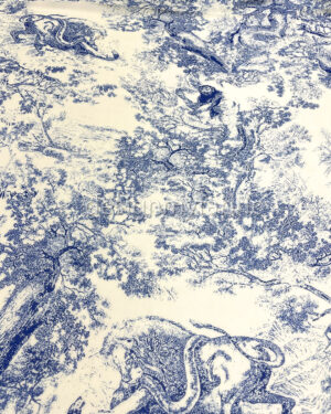Blue and cream color chiffon fabric #200301