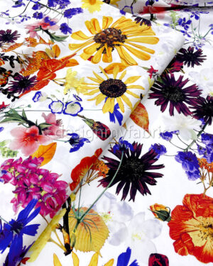 Colorful flowers printed poplin fabric #200311