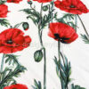 Red flowers white satin fabric #200302 - Image 5