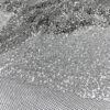 Silver sequined black lace fabric #200326 - Image 2