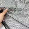 Silver sequined black lace fabric #200326 - Image 3