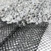 Silver sequined black lace fabric #200326 - Image 6