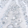 Baby blue 3d flower beaded lace fabric #200319 - Image 4