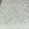 Silver sequined green lace fabric #200321 - Image 6