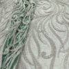 Silver sequined green lace fabric #200321
