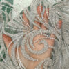 Silver sequined green lace fabric #200321 - Image 3