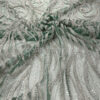 Silver sequined green lace fabric #200321 - Image 5