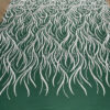Silver sequined green lace fabric #200321 - Image 7