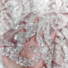 Silver sequined dusty pink lace fabric #200332 - Image 3