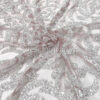 Silver sequined dusty pink lace fabric #200332 - Image 4