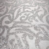 Silver sequined dusty pink lace fabric #200332 - Image 2