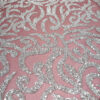Silver sequined dusty pink lace fabric #200332 - Image 7