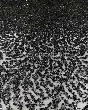 Black sequined gradient lace fabric #200338