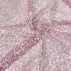 Silver sequined Pink lace fabric #200330 - Image 4