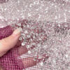 Silver sequined Pink lace fabric #200330 - Image 6