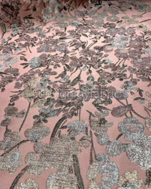Silver floral dusty pink jacquard #200404