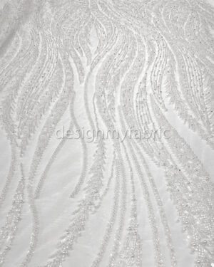 White bridal lace with pearls and beads #200365