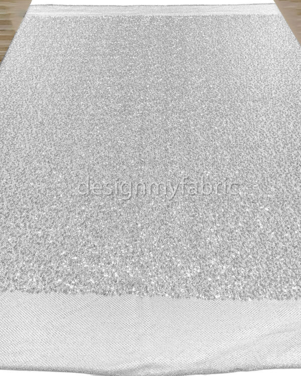 Grey sequined lace fabric #200328 - Image 11