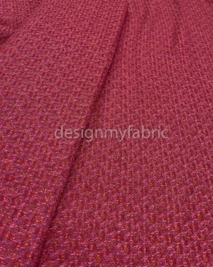 Magenta and red tweed fabric #200273