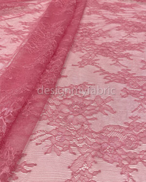 Pink french lace fabric #200284