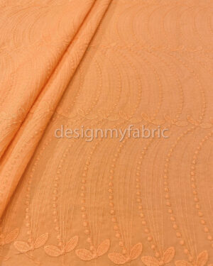 Orange cotton embroidered eyelet fabric #200499