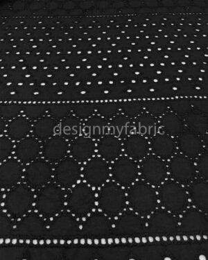 Black cotton embroidered eyelet fabric #200505
