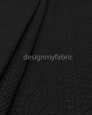 Black cotton embroidered eyelet fabric #200506