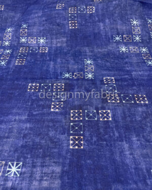 Blue linen fabric #200476