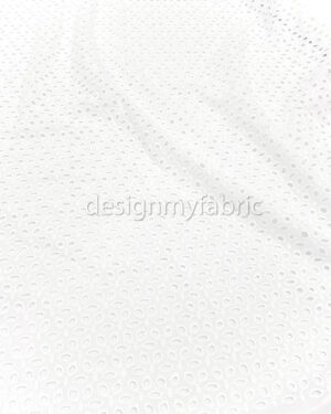White cotton embroidered eyelet fabric #200507