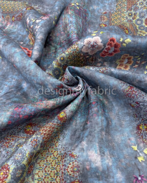 Colorful flower linen fabric #200481