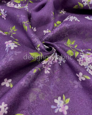 Green and purple linen fabric #200473