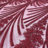 Exclusive Deal: Last Piece - 1.3 Yards Burgundy flower beaded lace fabric #99119 - Image 2
