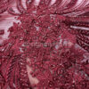 Exclusive Deal: Last Piece - 1.3 Yards Burgundy flower beaded lace fabric #99119 - Image 3