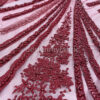 Exclusive Deal: Last Piece - 1.3 Yards Burgundy flower beaded lace fabric #99119 - Image 4