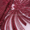 Exclusive Deal: Last Piece - 1.3 Yards Burgundy flower beaded lace fabric #99119