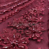 Exclusive Deal: Last Piece - 1.3 Yards Burgundy flower beaded lace fabric #99119 - Image 6