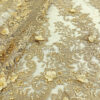 Exclusive Deal: Last Piece - 3 Yards Gold 3d flower beaded lace fabric #20474