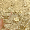 Exclusive Deal: Last Piece - 3 Yards Gold 3d flower beaded lace fabric #20474 - Image 5