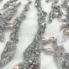 Exclusive Deal: Last Piece - 3.2 Yards of Grey Pearls and Beaded Lace Fabric (#99009) - Image 5